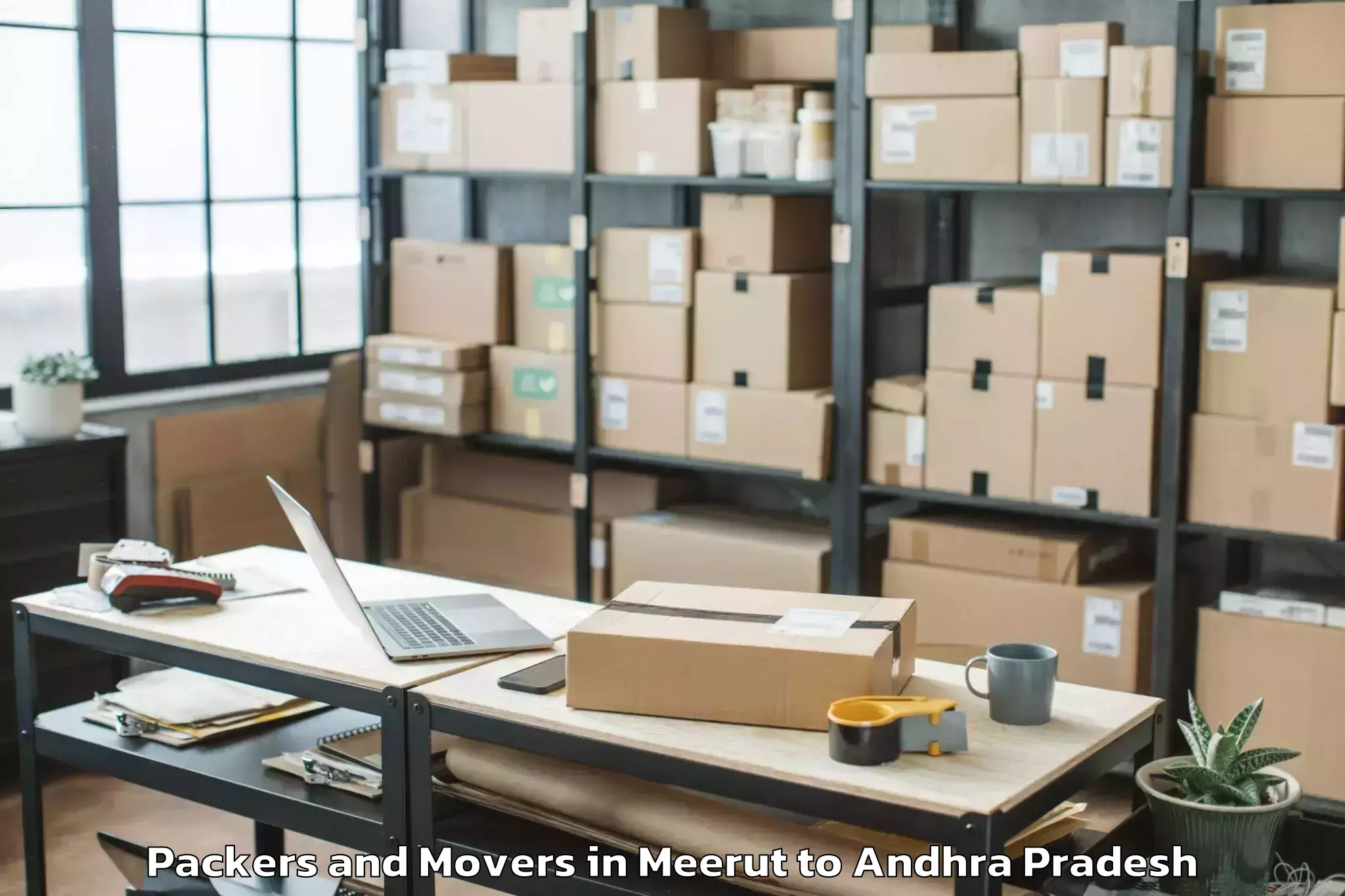 Trusted Meerut to Vadamalapeta Packers And Movers